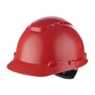 3M - Elmetto 3M™, cricchetto, ventilato, fascia antisudore in plastica, rosso, H700N-RD