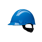 3M - Elmetto 3M™, Uvicator, blocco su perno, non ventilato, dielettrico 440 V, fascia antisudore in plastica, blu, G3001CUV-BB