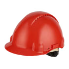 3M - Elmetto 3M™, Uvicator, blocco su perno, ventilato, fascia antisudore in pelle, rosso, G3000DUV-RD