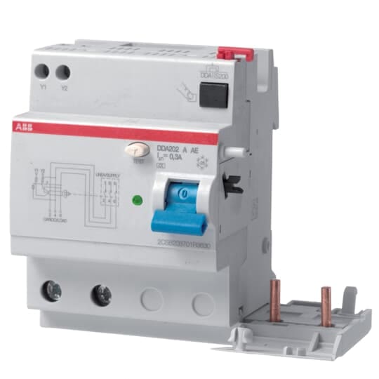 ABB - Blocco DDA202 A-63/0,3 AE per Dispositivo di Corrente Residua 63A 300MA.