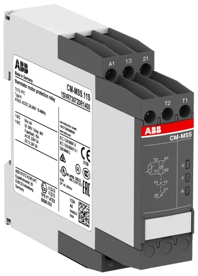 ABB - CM-MSS.11P Therm. motor protec. relay 24-240 VAC/DC1 NC E 1 NA ATE.