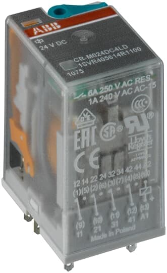 ABB - CR-M024DC4 Pluggable interface relay ALIMENTAZ.24VDC 4 C/O 250V/6A.