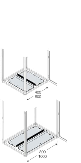 ABB - 2 flange scorrevoli per cavi con larghezza 600mm e profondità 500mm.