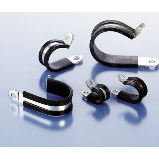 ABB - PIPE CLAMP GALVANIZED STEEL EPDM NW36 BLACK FASCIA FIXING SLEEVE DN36 ZINC PLATED EPDM.