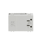 ABB - Presa rasoio con trasformatore d'isolamento, 230V~ 50/60Hz. Output 125V~ (standard americano) o 230V~ (tipo P11). Bianco - Chiara.