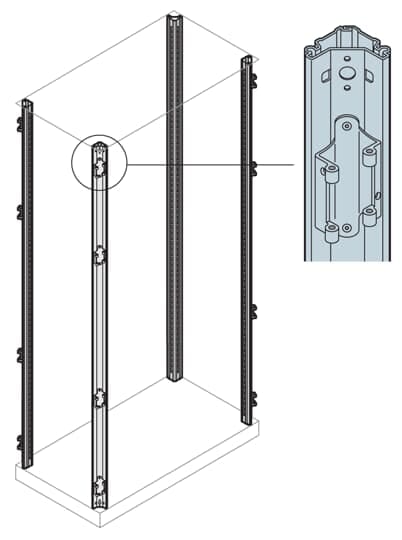 ABB - N.4 montanti e struttura H=2000mm per un totale di 4 montanti verticali di 2000mm.