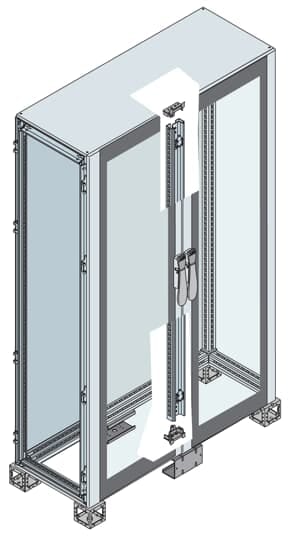 ABB - Glass door enclosure 2000x1200x800 (HXLXP) arm.dop.por.vetro 7035.