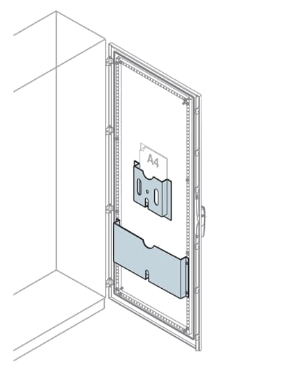ABB - Tasca portaschemi in metallo per porta larghezza 800 mm.