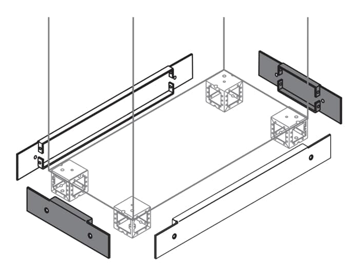 ABB - N.2 plinth flanges e flange zoccolo 100x500mm per fissaggio sicuro e stabile.