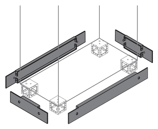 ABB - N.2 plinth flanges and flange zoccolo 100x600mm for a perfect fit and finish.