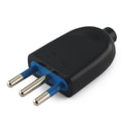 ALPHA ELETTRONICA - Spina di connessione 3 poli Italia 10A - Nera
