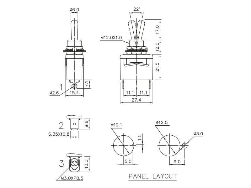 ASITA - INTERRUTTORE UNIPOL. 16A ON-OFF FAST-ON