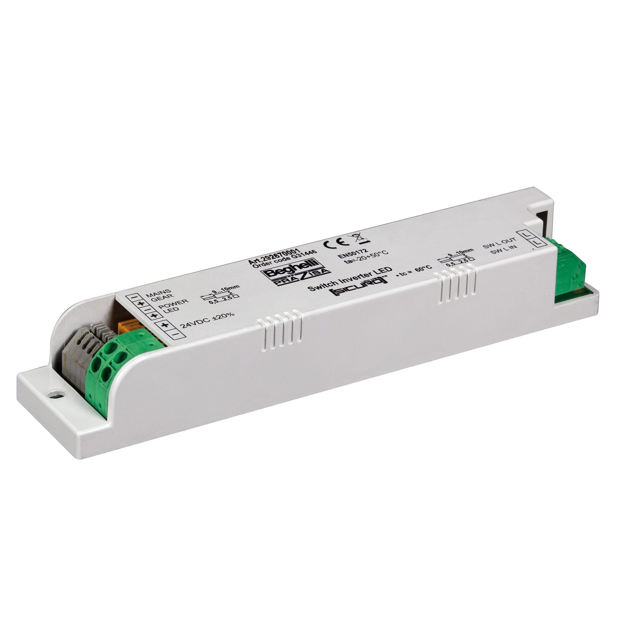 BEGHELLI - Inverter LED sicuro LGS24V adatto per l'illuminazione.