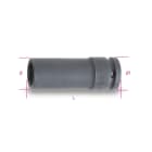 BETA - Chiavi a bussola con attacco quadro femmina 1/2 bocca esagonale serie lunga sottile fosfatate bussole a macc lunghe sott 1/2 ls 10.