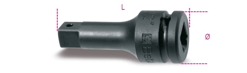 BETA - Prolunga con attacchi quadri maschio e femmina 3/4 fosfatata, prolunghe per buss macc 175mm 3/4 21.