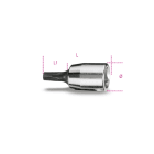 BETA - Chiavi a bussola a giravite per viti con impronta pentalobata con attacco quadro femmina 1/4 cromate inserti bruniti bussole profilo pentatorx 1/4 pt 27.