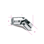 BETA - Chiavi a bussola snodate con attacco quadro femmina 3/8" bocca poligonale, cromate BUSSOLE SNODATE POLIGONALI 3/8 B/SN16.