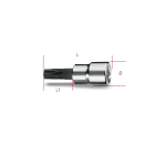 BETA - Chiavi a bussola a giravite per viti con impronta pentalobata attacco quadro femmina 3/8" cromate inserti bruniti profilo PENTATORX 3/8 PT 45.
