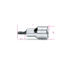BETA - Chiavi a bussola maschio per viti con impronta tamper resistant torx, con attacco quadro femmina 1/2 cromate - inserti bruniti. Bussole a giravite maschio 1/2 rtx 27.