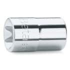 BETA - Chiavi a bussola per viti con profilo torx con attacco quadro 1/2 cromate, bussole tx 1/2 ftx 22.