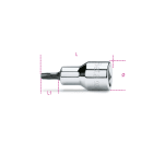 BETA - Chiavi a bussola maschio per viti con impronta torx, con attacco quadro femmina 1/2 cromate - inserti bruniti, bussole tx 1/2 tx40l.