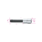 BETA - Chiavi a bussola maschio per viti con impronta esascanalata con attacco quadro femmina 1/2" cromate - inserti bruniti XL12.