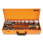 BETA - Assortimento 12 chiavi a bussola poligonali e 5 accessori in cassetta lamiera 17pz 3/4 B/C12.