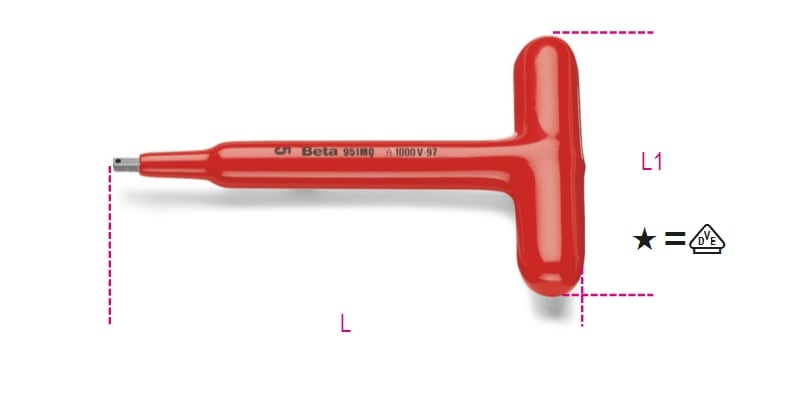 BETA - Chiavi a T maschio esagonale IS1000V MQ/5.