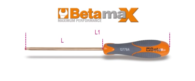 BETA - Giravite per viti con impronta torx antiscintilla, giraviti tx antiscintilla ba 125 tx25.