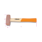 BETA - Mazzuole in rame 1500 con testa e manico in legno 1385.
