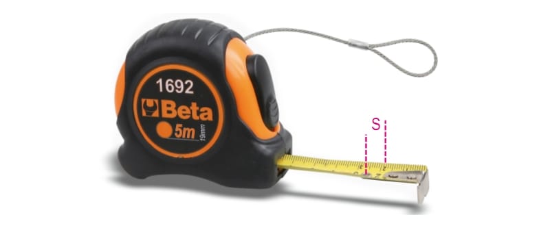 BETA - Flessometri H-SAFE 5MT in ABS antiurto nastro acciaio classe precisione II 19MM EASY.