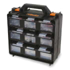 BETA - Valigia organizer con 12 vaschette asportabili, vuota, ideale per portaminuterie, pratica e resistente.