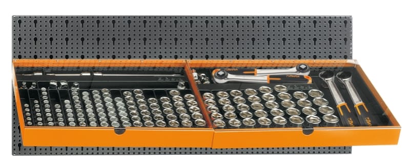 BETA - Assortimento 163 utensili con ganci senza pannello, assortimenti modulo 163 utensili per C68 M/120.