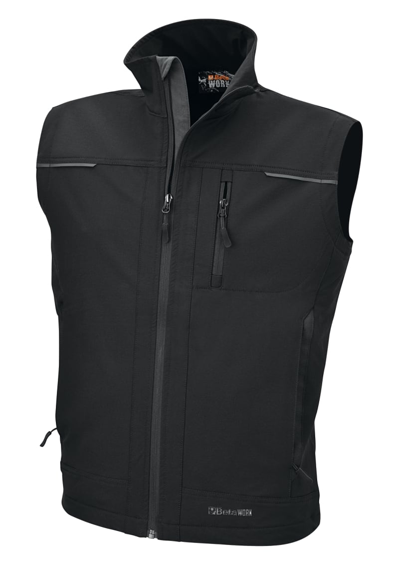 BETA - Gilet softshell in nylon 250 gr. black-grey tg. XXXL, ideale per protezione e comfort.