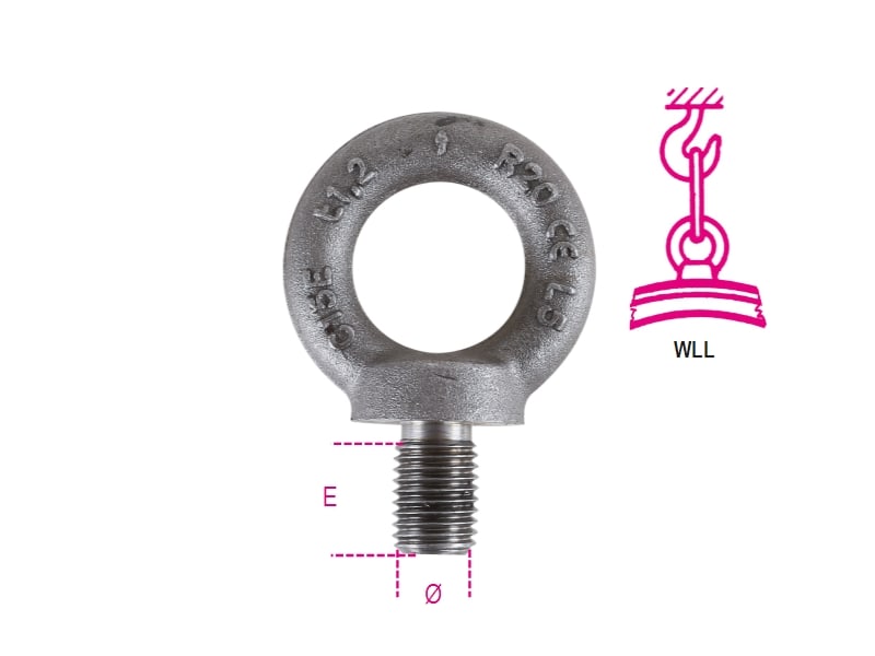 BETA - Confezioni appendibili con golfari maschi din580 c15e neri n k-m16 per soluzioni di fissaggio sicure.
