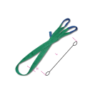 BETA - Braca per sollevamento 2t verde nastro piatto a due strati, asole rinforzate, poliestere alta tenacità (PES), fasce sollevamento EN1492-1 verde 2 tonnellate lunghezza 1,5 metri.