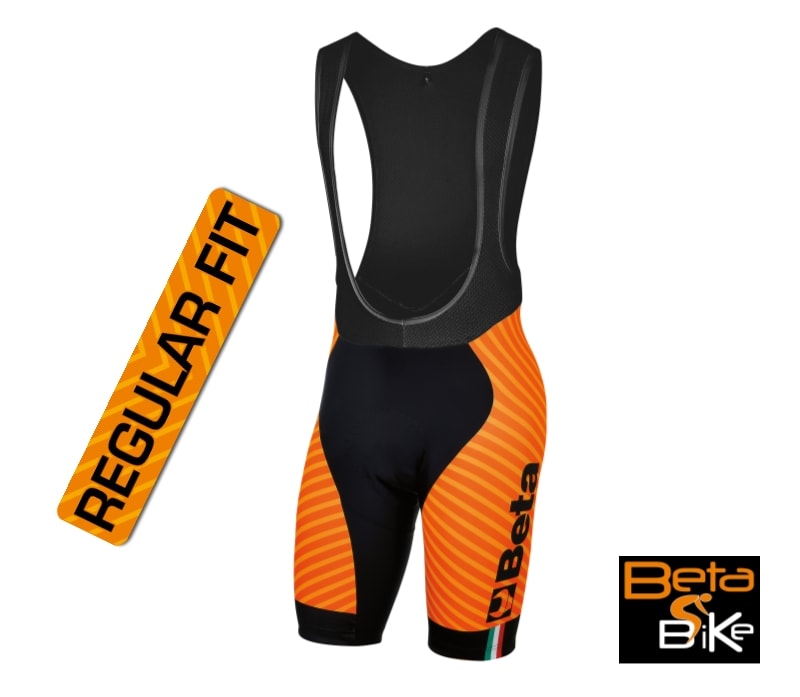 BETA - Salopette in lycra, elastico siliconato fondo gamba, fondello antibatterico ad alta traspirabilità Bike Regular Size Orange C/XL.