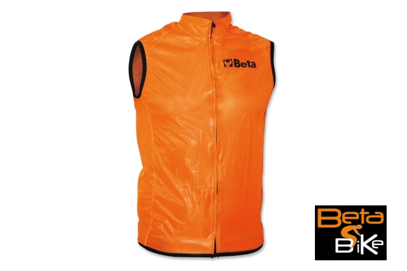BETA - Gilet antivento in tessuto accoppiato traspirante, zip lunga con tasca XL per bici.