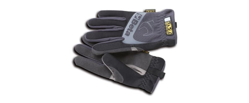 BETA - Guanto da lavoro con polsino elastico elasticizzato, pollice e indice rinforzati in pelle sintetica per touchscreen GUANTI WORK BLACK BETA B-XXL.