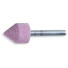 BETA - Mole abrasive con gambo, granuli abrasivi di corindone rosa con legante ceramico, forma cilindro piramidale, mole cilindro piramidale 30x30 gambo 6x40 A.