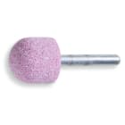 BETA - Mole abrasive con gambo, granuli abrasivi di corindone rosa con legante ceramico, forma cilindro arrotondato 25x25 gambo 6x40 a.