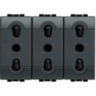 BTICINO - Presa triplex 2P+T 10/16A 250Vac bipasso