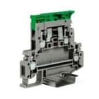 CABUR - Morsetto a vite 4mm2 con allarme 110-230V, 2 piani, colore grigio, portafusibile.