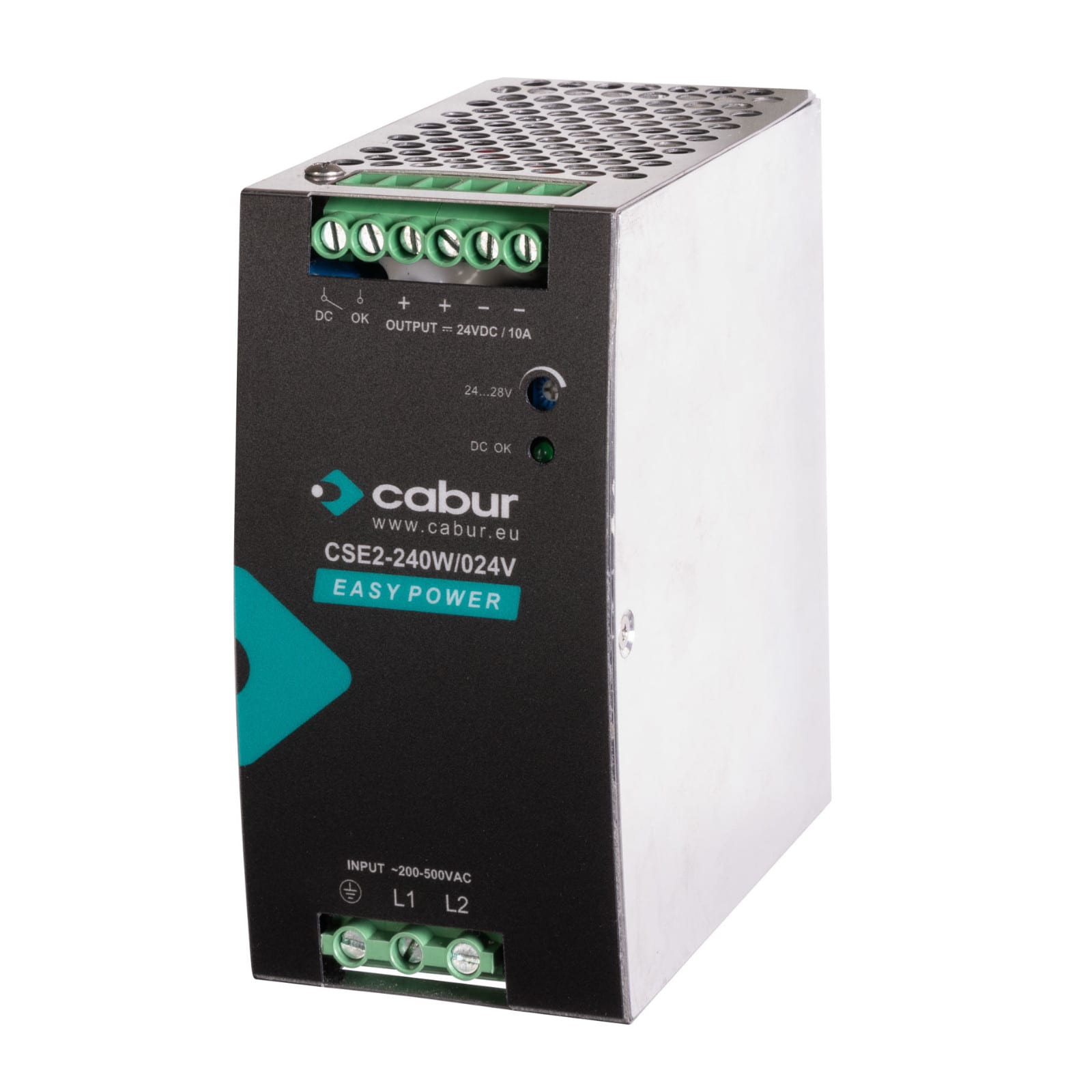 CABUR - Alimentatore 24Vdc 10A mono-bifase ingresso 180-550Vac.