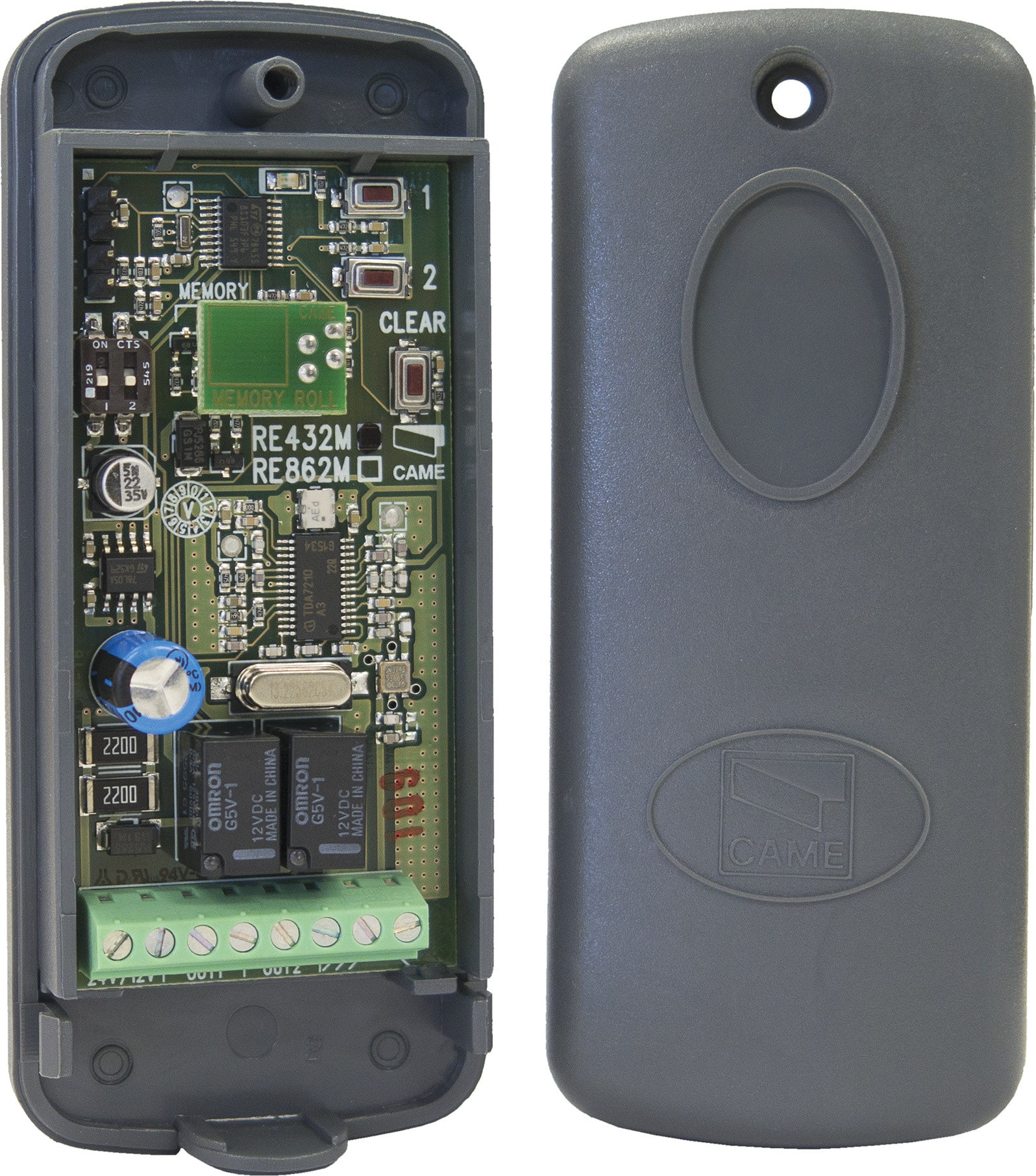 CAME - Ricevente bicanale 433,92 MHz esterno IP54 12-24 V AC-DC memorizza fino 50 utenti codifica TOP, TAM, ATOMO D, TWIN e TTS MULTIUTENZA.
