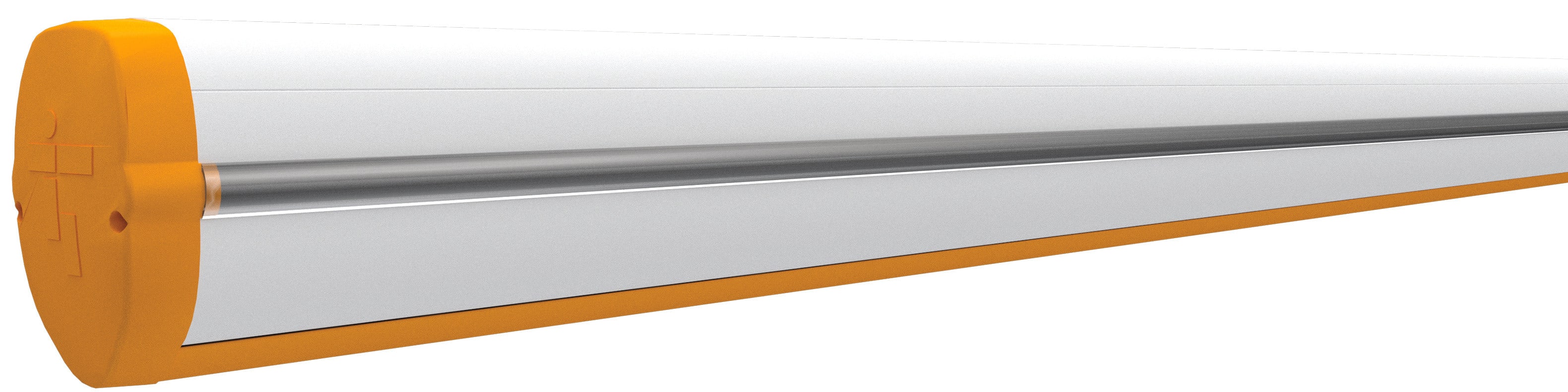 CAME - Asta in alluminio verniciato bianco 130 x 85 mm con rinforzo interno, profili di copertura cava e profilo in gomma antiurto. Lunghezza: 4340 mm.