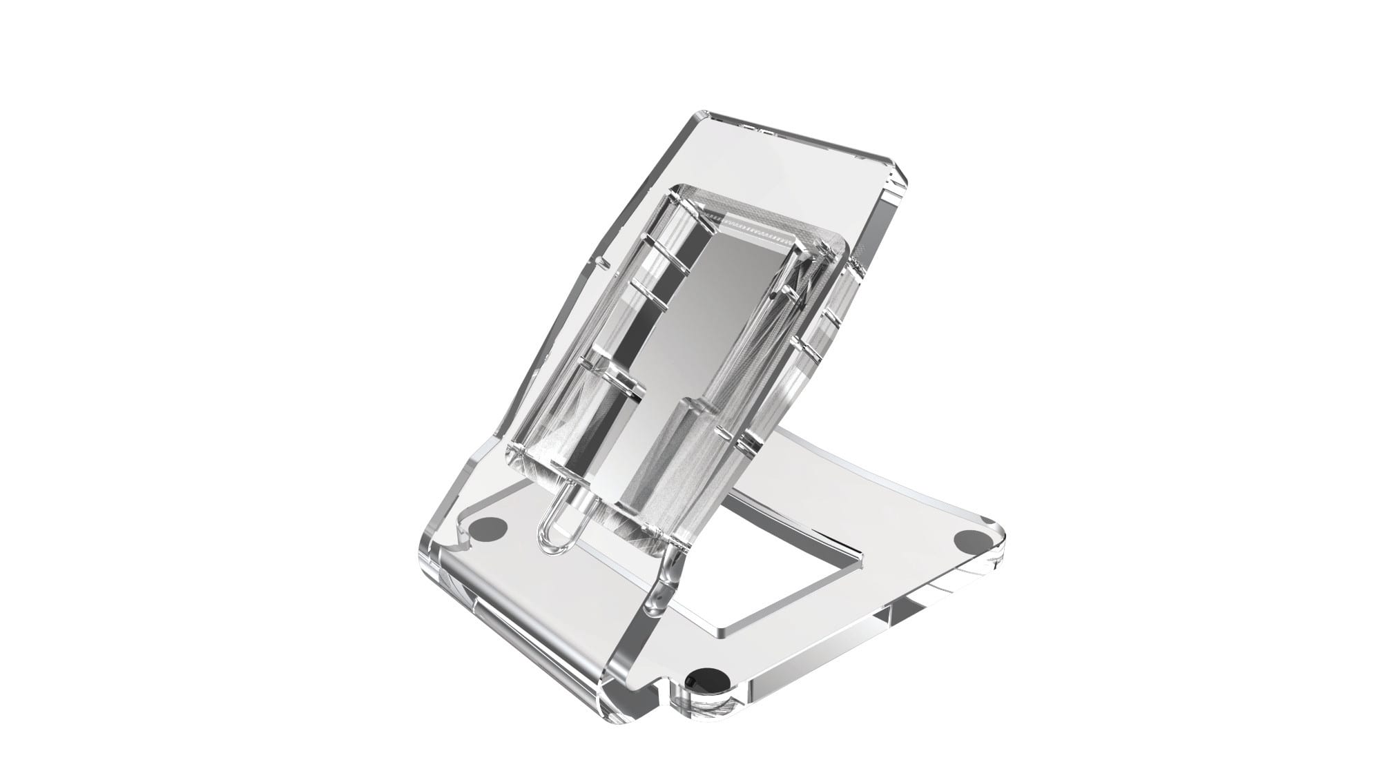 BPT - Supporto plexiglass 10mm con cavo RJ45 bianco e copertura morsetti lamina PMMA grigio metallizzato AGT KT A - tavolo audio.