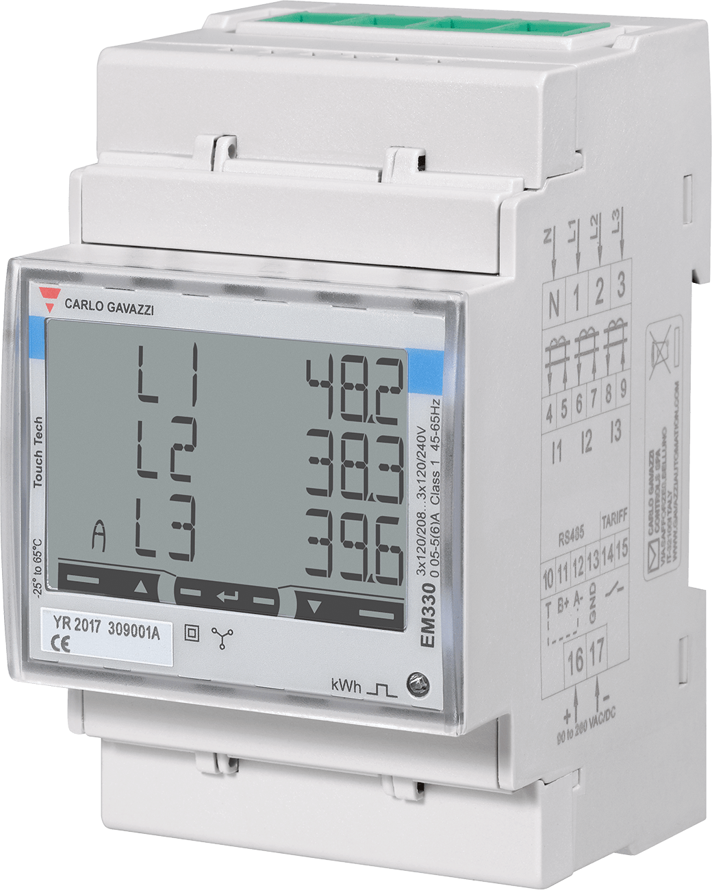 CARLO GAVAZZI - AN/KWH 400V 5A 3F-N 90-260VCA-CC + 1 IMP