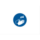 CEMBRE - Etichetta adesiva di prescrizione MS-CH, simbolo lavare le mani, dimensione 100mm.