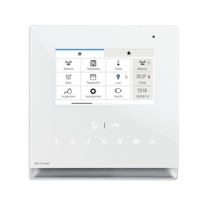 COMELIT - Serie Icona Manager - Supervisore 4.3" touch bianco, sistema ViP, RFID, videosegreteria, micro SD, 6W max